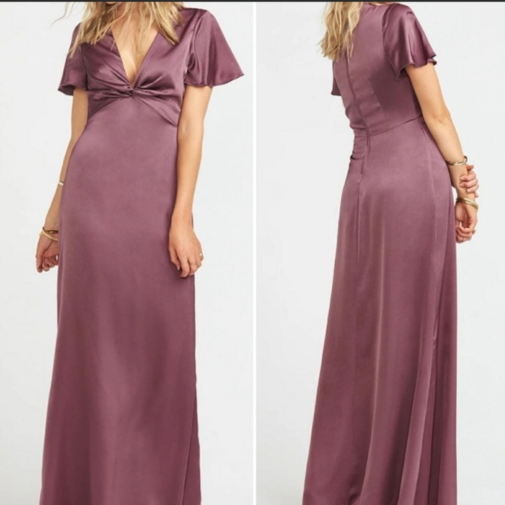 Show Me Your MuMu Mauve Satin Maxi Dress